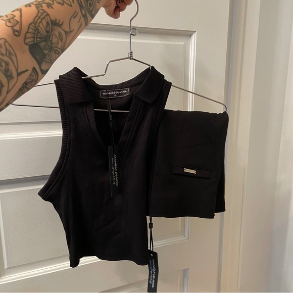 Ribbed Cycling Short & Polo Crop Top - Picture 6 of 7